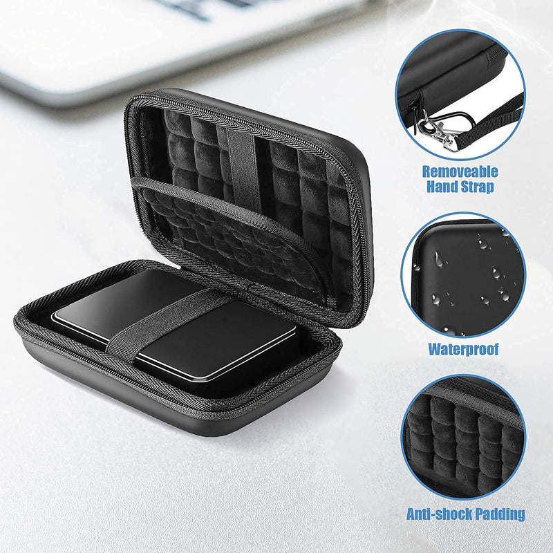ProCase Hard Drive Case 2.5 Inch Bundle with ProCase Samsung T7 / T7 Touch Portable SSD Carrying Case with Silicone Cover