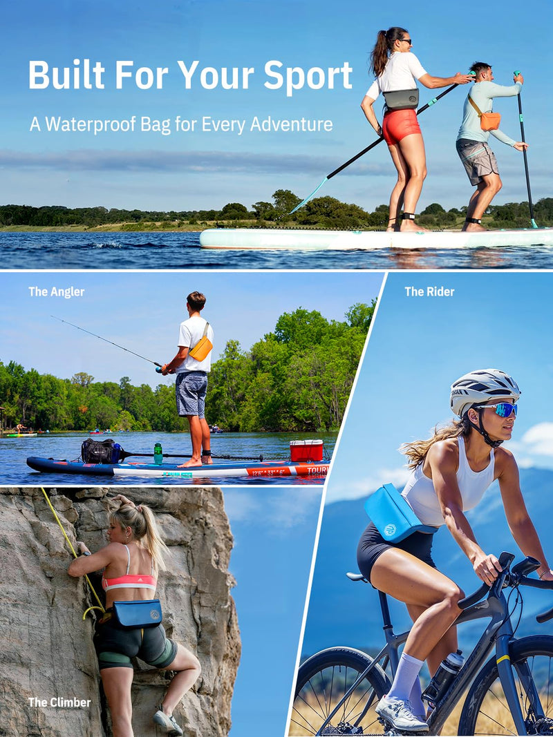 niphean IPX7 Waterproof Fanny Pack, Magnetic One-Hand Closure Dry Bag | Durable Waterproof Bag, for Kayaking, Paddle Boarding, Beach Cruise Essentials, 2.5L/7.5L Phone Pouch Dry Bags for Men Women Yellow