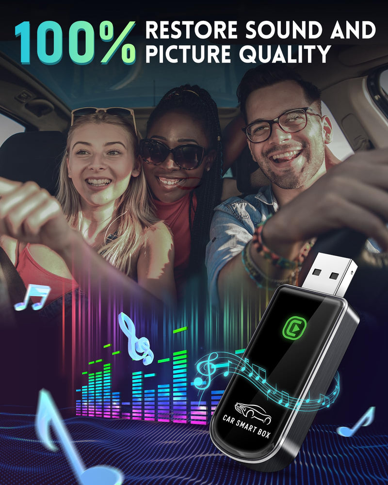 Wireless CarPlay Adapter- Mini Edition, Converts Factory Wired to Wireless CarPlay Dongle Plug & Play CarPlay Wireless Adapter for Apple iPhone iOS 10+ & Cars from 2015+(Brushed Cobalt Blue) Brushed Cobalt Blue