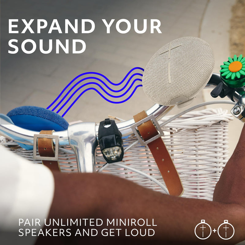 Ultimate Ears MINIROLL Ultra-Portable Waterproof Speaker - Sand | Ultra-Portable, Balanced Bass, Dustproof, 131 ft (40 m) Range
