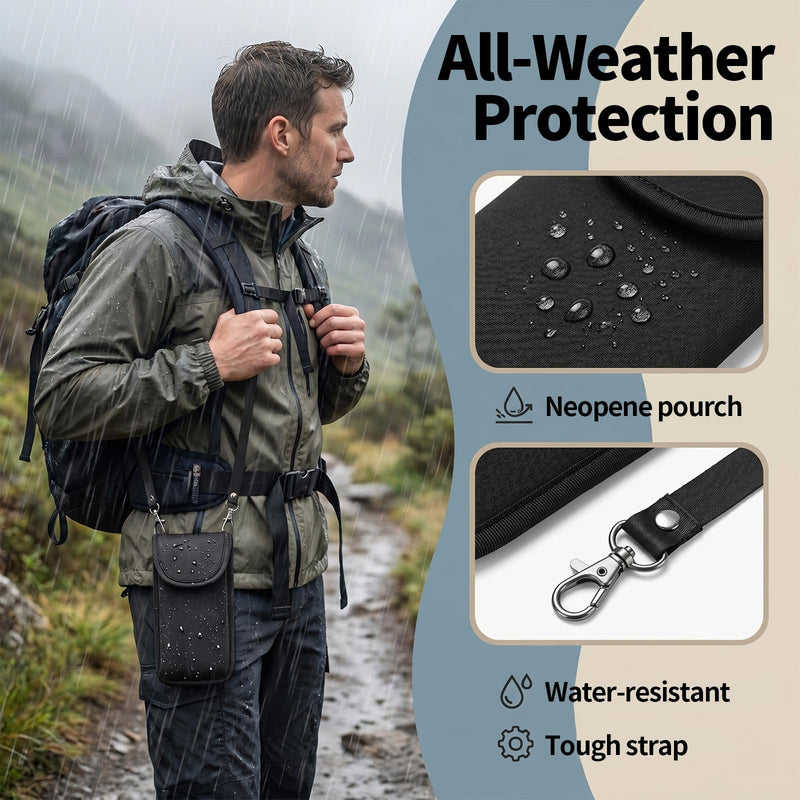 2 Pcs Phone Crossbody Bag, Universal Neoprene Cell Phone Pouch Purse Crossbody with Neck Strap, Around Neck Carrying Case for iPhone Cell Phones Coin Key