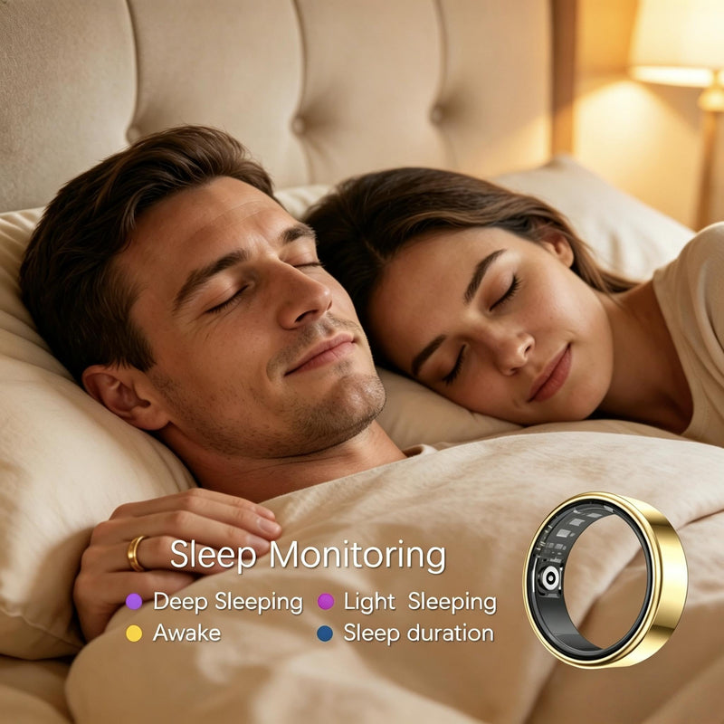 Smart Health Ring, Featuring Stress and Sleep Monitoring Functions, Compatible with iOS and Android,Waterproof Fitness Tracker for Women & Men, No Subscription Fee. (Silver, 8) silver 8#