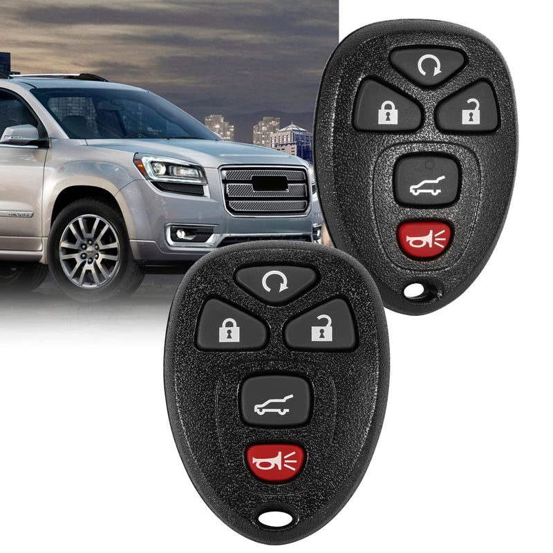 Key Fob, Keyless Entry Remote Start Control Replacement Fits for GMC Acadia 2007-2016 Yukon XL/Chevy Suburban Tahoe Traverse/Cadillac Escalade SRX/Buick Enclave FCC ID: OUC60270, OUC60221, 15913415 5-BTN