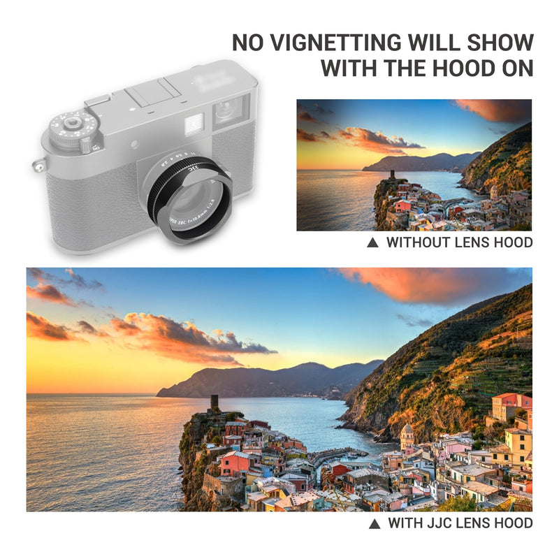 [AUSTRALIA] - Metal Square X Half Lens Hood Sun Shade with Lens Cap for Fuji Fujifilm X Half Xhalf Digital Camera, Protective Cover Shading Hood Protector, Block Stray Light Reduce Flare - Black Black for Fujifilm X Half 