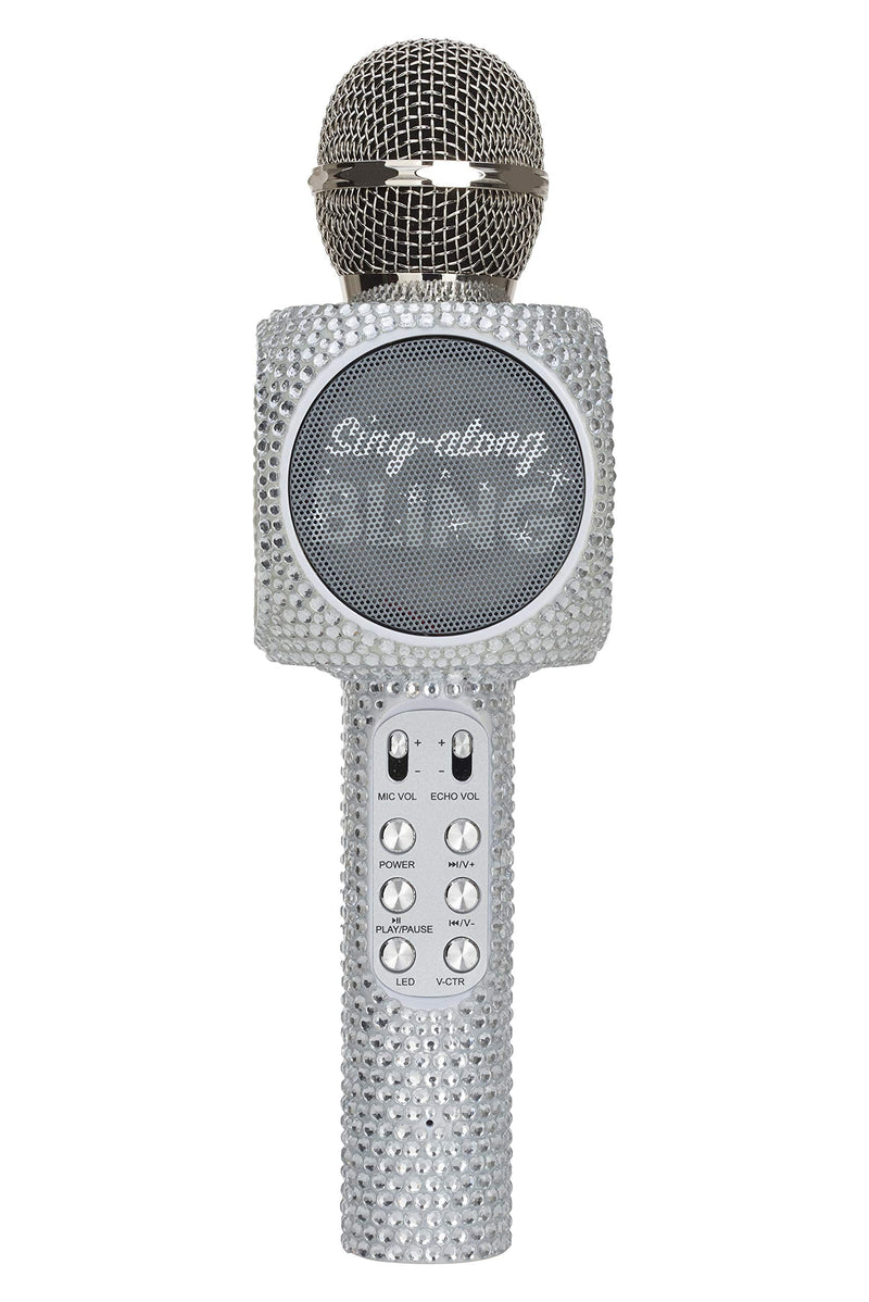 Sing-Along Bling Bluetooth Karaoke Microphone and Bluetooth Stereo Speaker All-in-One (Silver Bling) Silver Bling