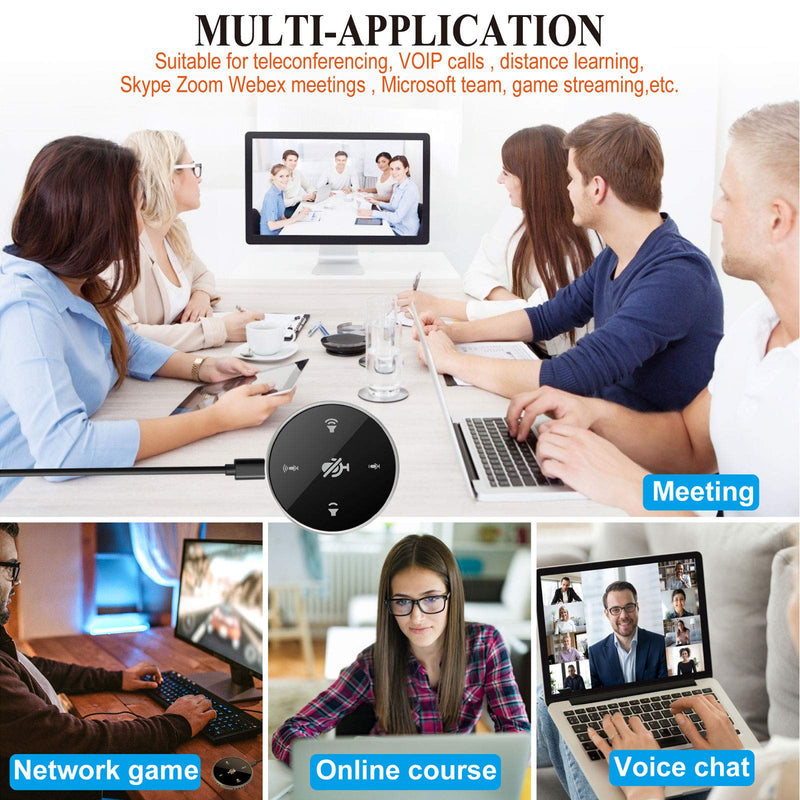 [AUSTRALIA] - Upgrated USB Conference Microphone with Speaker,Laptop Omnidirectional Computer Mic with Touch-Sensor to Mute/Volume,for Zoom Meetings,Skype,VoIP Call,Interview,Christmas Stocking Stuffers Gifts Touch Screen with Speaker 