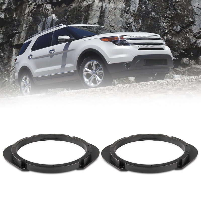 5"x7" / 6”x8” to 6.5” Door Speaker Spacer Bracket Adapter for Select 1992-2014 Ford/Lincoln/Mercury, 6.5 inch Speaker Ring Adapter Solid Plastic, 6 1/2 inch Aftermarket Speaker Adapter, 2PC
