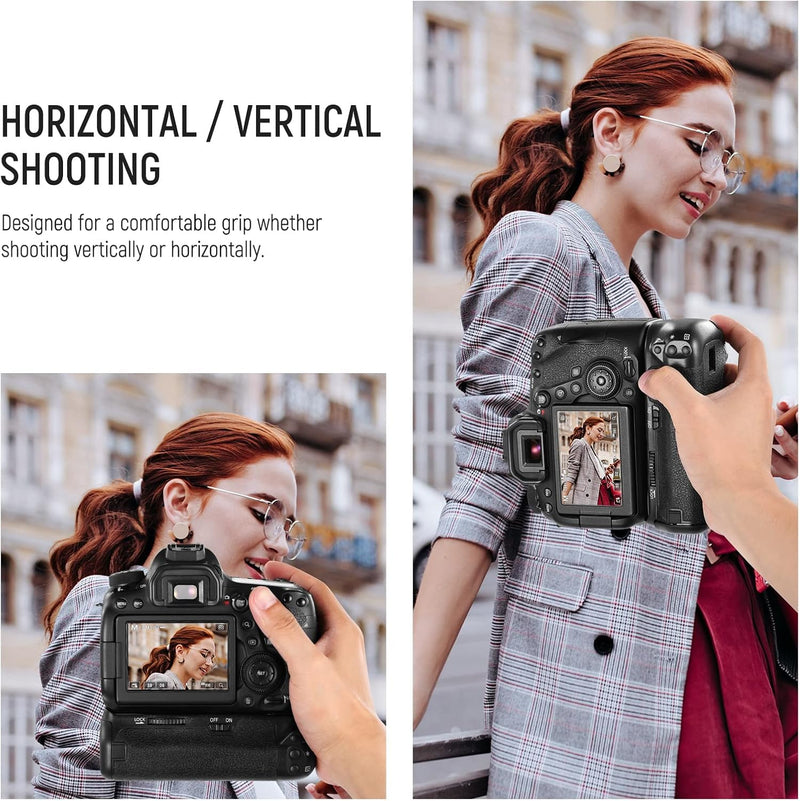 BG-E21 Battery Grip Replacement Compatible with Canon 6D Mark II DSLR Camera, Vertical Battery Holder Grip with Two Compartments for 1 or 2 LP-E6/LP-E6N Battery