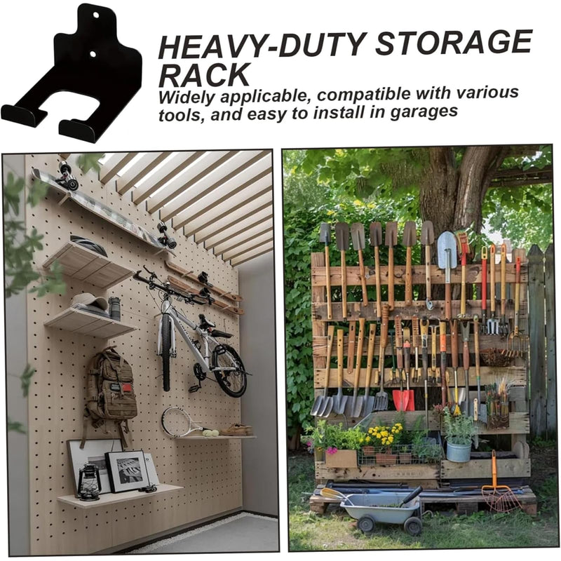 Pack of 2 Brush Cutter Holder, Wall Mount for Grass Trimmer, Garden Power Tool Hanger, with Matching Screws, for Garage Trimmer, Garden Tools - Black
