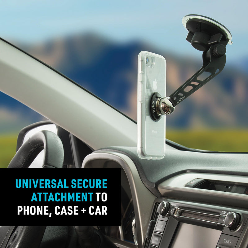 Nite Ize Steelie Windshield Kit - Magnetic Cell Phone Holder for Car Accessories - Sturdy Car Windshield Mount for Cell Phones - Orbiter