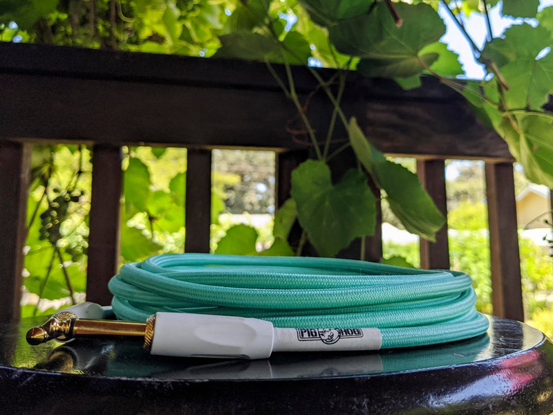 Pig Hog PCH20SG 1/4" to 1/4" Seafoam Green Guitar Instrument Cable, 20 Feet