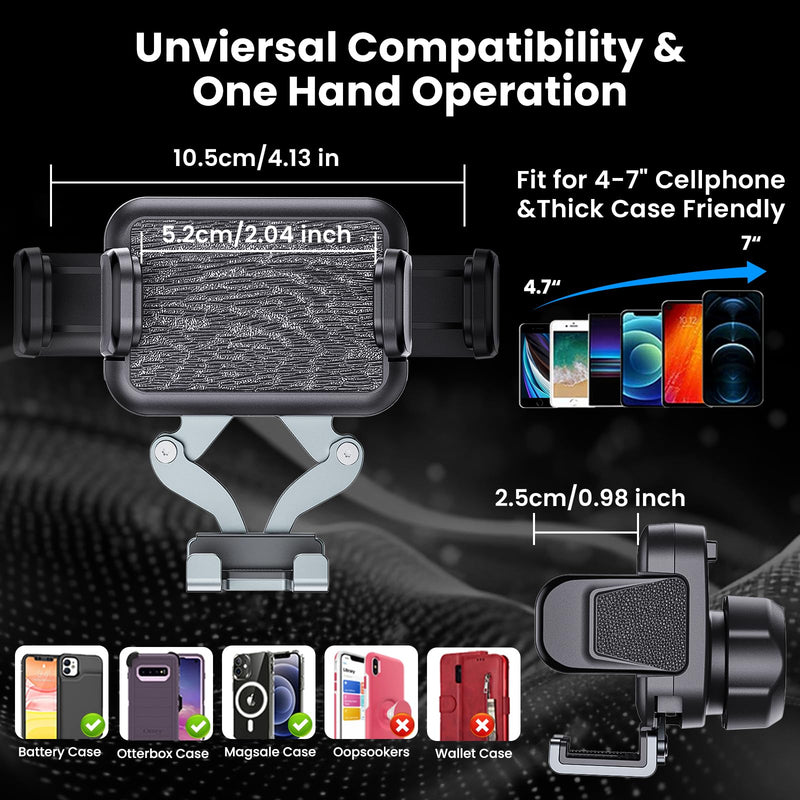 Metal Dashboard Phone Mount for RAM 2013-2018 1500 2500 3500 &2019+ Classic | All Aluminum Build | No Drilling | Easy Install | 360-Degree Swivel | Quick Release Clamp | Holds 4-7 Inch Phones | Stable Universal Mount