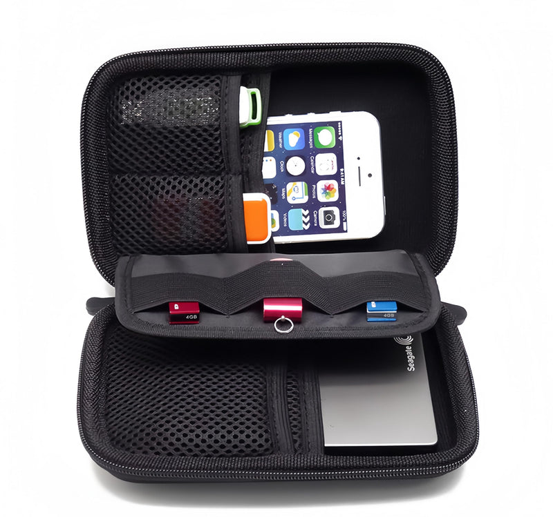 [AUSTRALIA] - Higher Quality Hard Drive case 2.5 inch External Drive Storage Carrying Bag Travel Cable Organizer Bag Electronic Organizer Travel case Travel Essentials （1 Black Cable Organizer Bag ） 
