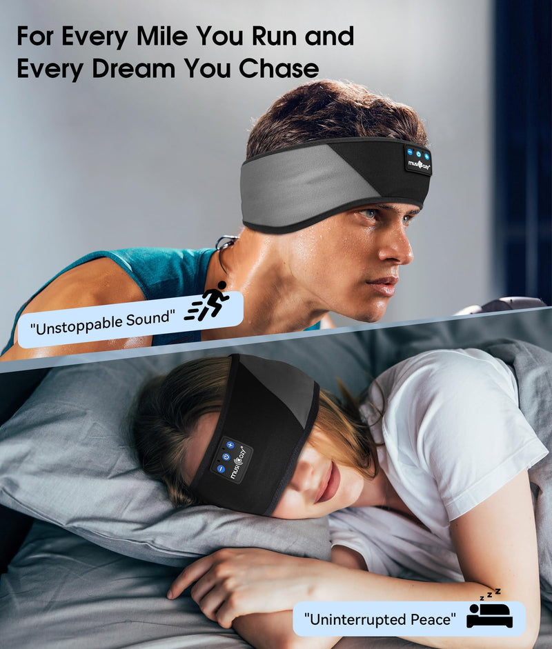 MUSICOZY Bluetooth 5.4 Sleep Headphones Headband, Wireless Music Earphones Sleeping Eye Mask, Cool Tech Gadgets for Women, Mom, Sports, Workout, Running, Unique Gifts, Pack of 2
