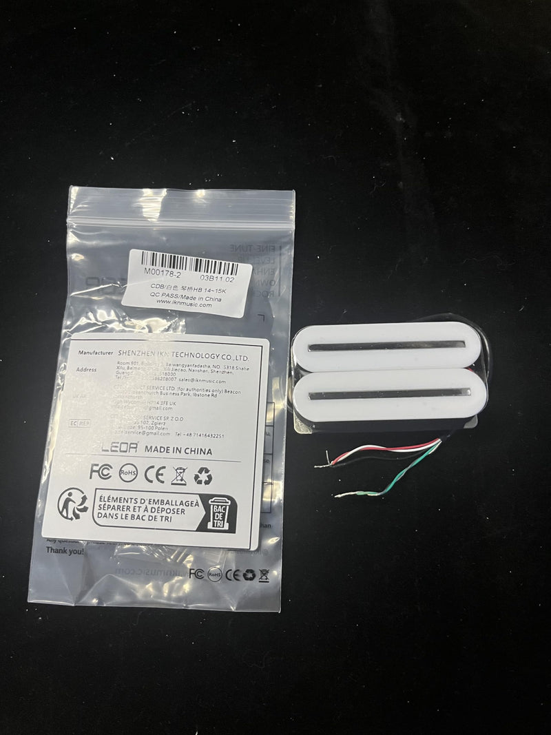 FLEOR High Output Bridge Pickup Hot Dual Rail Humbucker Pickups Ceramic Electric Guitar Pickup Humbucker, White White,14-15K