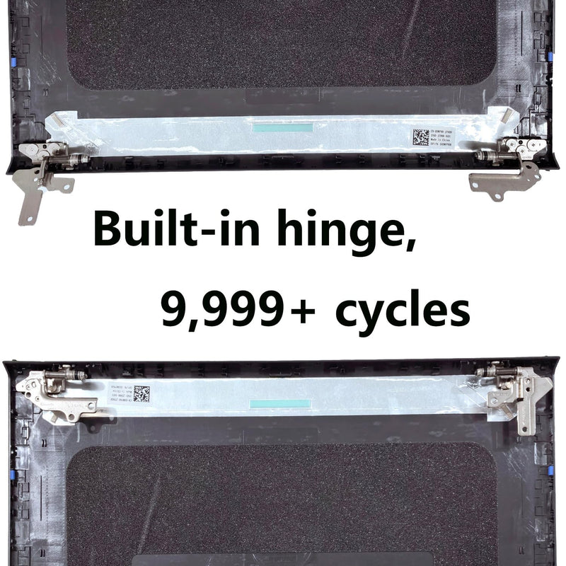 0VW3N0, 00WPN8 Replacement LCD Back Cover with Bezel and Hinges with Hinge Caps for Dell Inspiron 15 3530, 3520, 3511, 3510 Series, Black Top Lid