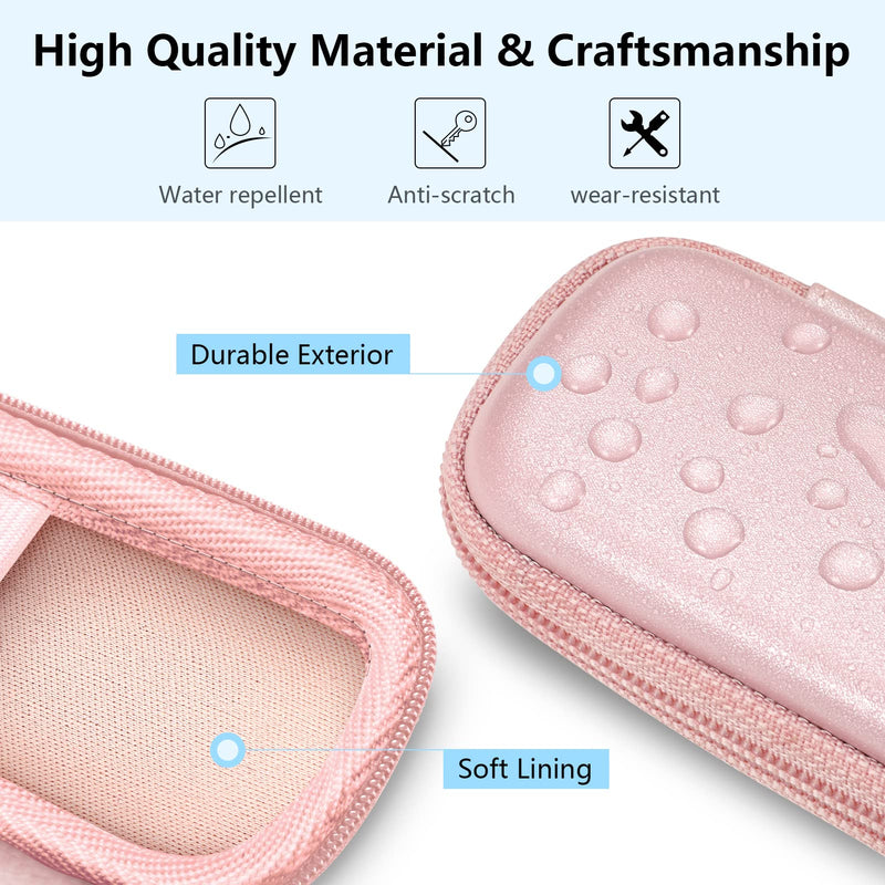 Fintie Carrying Case for Kardia Mobile and Kardia Mobile 6L EKG Device Heart Monitor - Protective Hard EVA Shockproof Storage Portable Travel Cover Bag with Pill Organizer Rose Gold