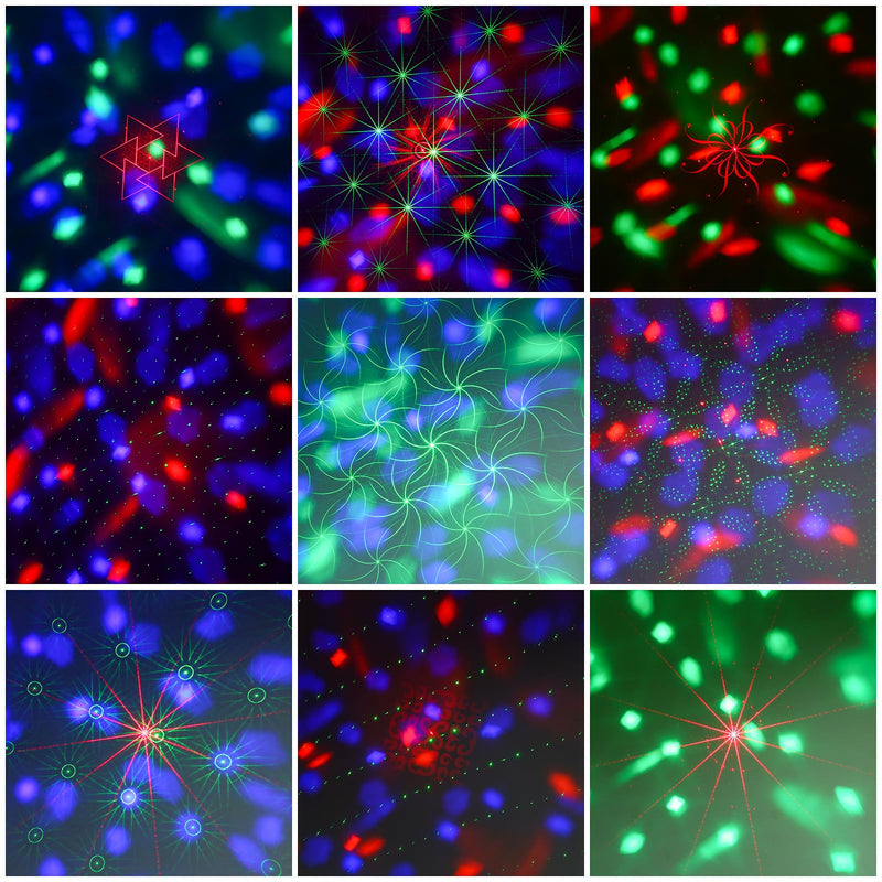 4 in-1 Disco Party Lights - RGB 3 Magic DJ Disco Ball, LED Sound Activated Laser Lights Projector with Remote for Home, Dance, Karaoke, Parties, Wedding, Birthday, Halloween, Christmas, Club Decor