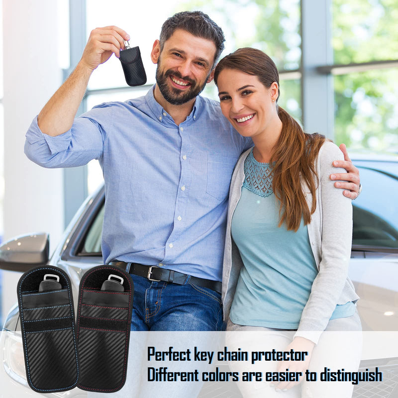 Faraday Bag for Key Protectors Fob 4 Pcs, Faraday Cage Protector, Car RFID Signal Blocking Key Fob Protector, Double Layers of Shielding Anti Theft Faraday Pouch