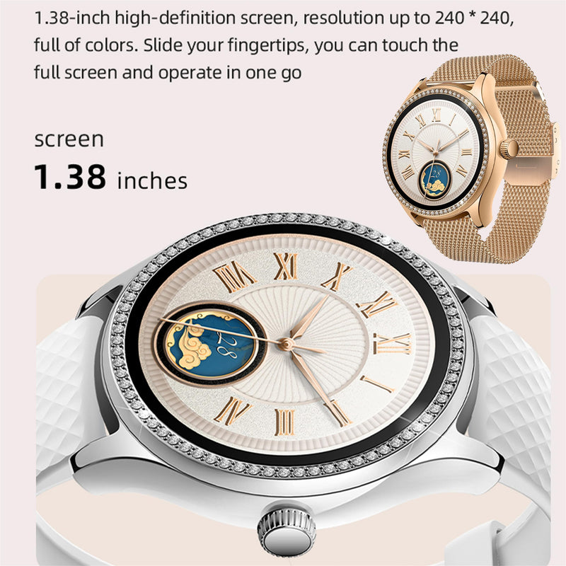 Smart Watch (Answer/Make Calls) for Women with Alexa Built-in, Smartwatch for Android iPhone, 1.38" Activity Tracker with Heart Rate Sleep SpO2 Monitor, 100+ Sports IP68 Fitness Tracker (Rose Gold) Rose Gold
