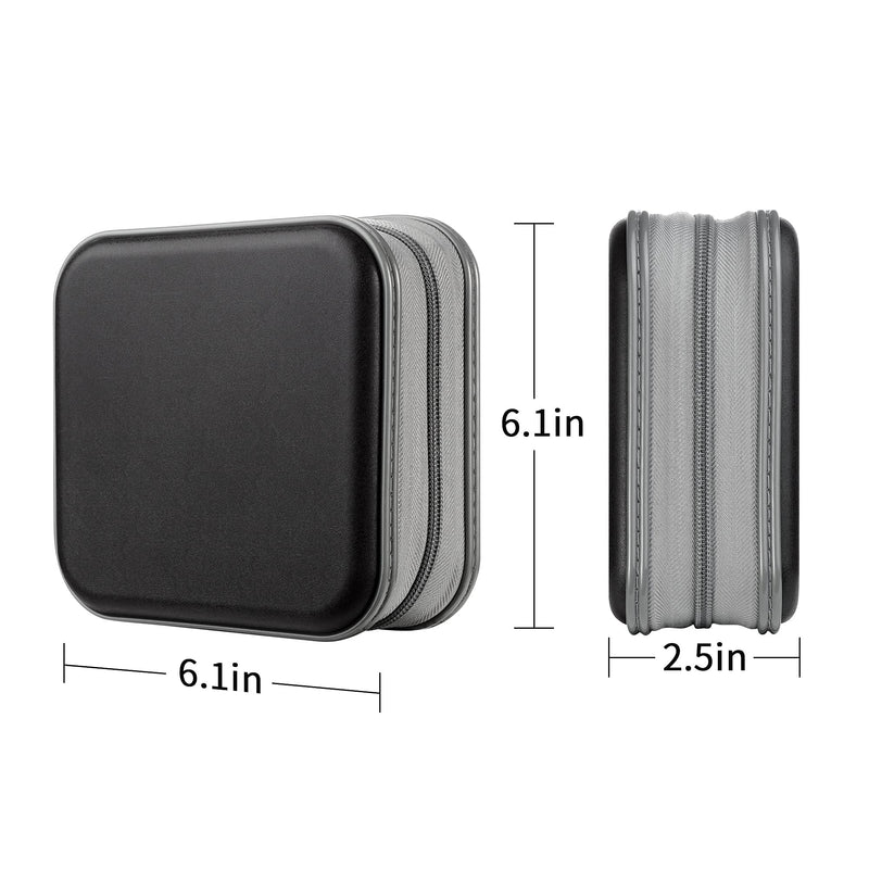DVD Case, 48 Capacity CD Case Portable CD Case Holder Storage Hard Plastic DVD CD Wallet Holder Organizer for Car (Black) Black