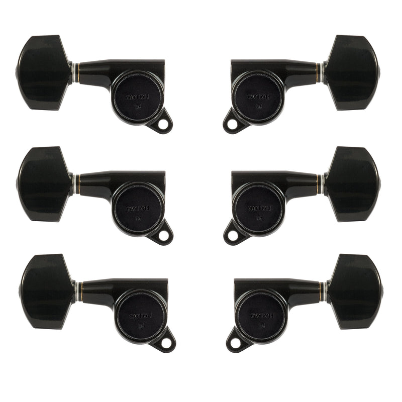 Gotoh Large Schaller-Style Knob Tuning Machines, 3 Left & 3 Right, Black
