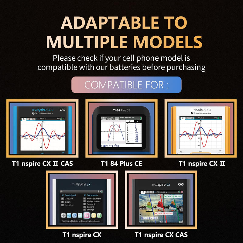 TI-84 Plus CE Battery,2025 New Upgrade High Capacity Battery-Compatible with Texas Instruments TI-84 Plus CE,TI Nspire CX、TI Nspire CX II,TI Nspire CX CAS,TI Nspire CX II CAS