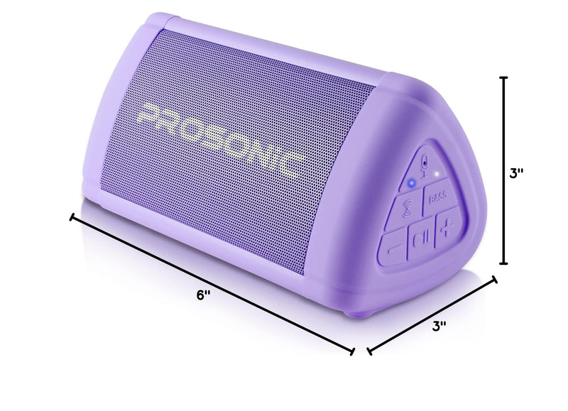Prosonic BT3 Portable Wireless Bluetooth Speaker with 10W Stereo Sound & Bass Boost -Rich Sound & Intense Bass -Bluetooth 5.0 -Microphone -IPX5 - in & Outdoor Speaker (Purple) Purple