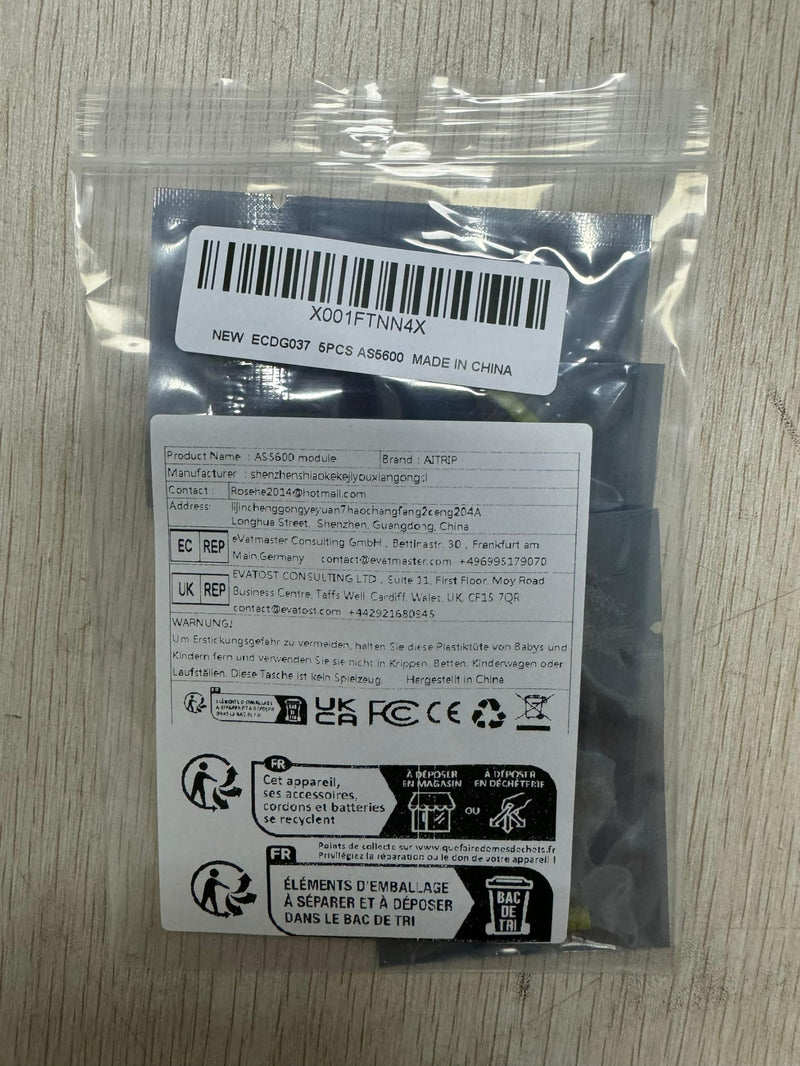 5Pc AS5600 Encoder Magnetic Induction Angle Measuring Sensor Module 12 Bit High Precision with Magnet (5 Pieces) 5 pieces.