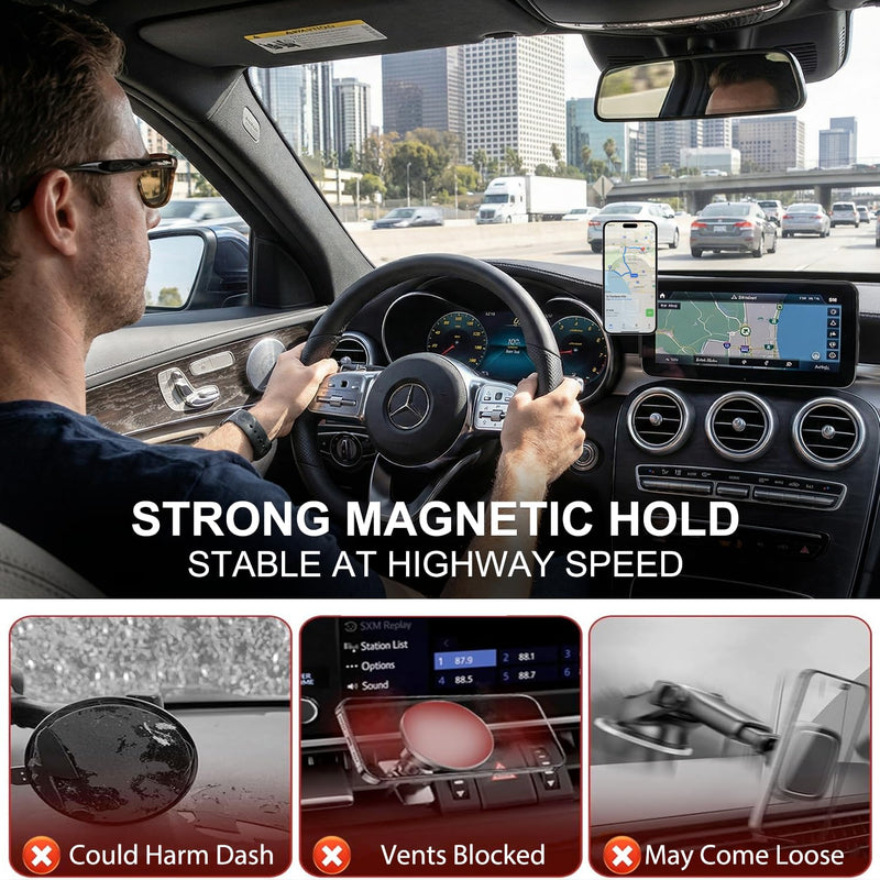 Car Phone Holder for Mercedes-Benz 2020-2022 GLC & 2019-2021 C-Class & 2020-2022 V-Class, 10.25-Inch Center Screen, Strong Magnet, OEM-Style, No View Obstruction Phone Mount Compatible with MagSafe for 2020-2022 GLC & 2019-2021 C-Class(10.25-Inch)