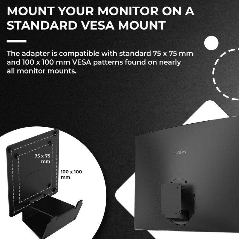 HumanCentric VESA Mount Adapter for Samsung Curved Monitors | Fits U32R590, U32R590C, U32R592, U32R591, Adapter for VESA Stand, Arm or Desk Mount, 75x75 & 100x100mm Pattern