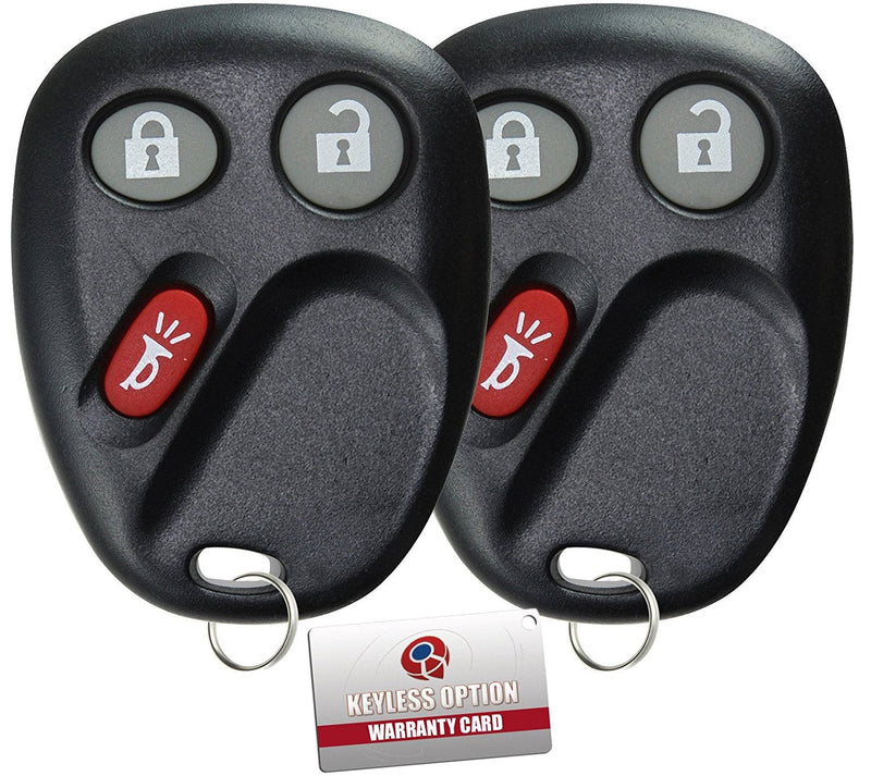 KeylessOption Keyless Entry Remote Control Car Key Fob Replacement for LHJ011 (Pack of 2) black