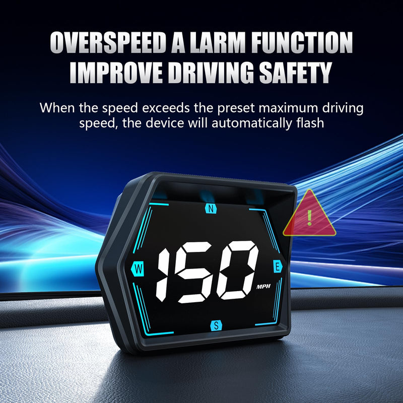 G20 Digital GPS Speedometer, Universal Head-Up Display for Cars, Small LED Display Speed MPH Compass Direction, Plug and Play for All Vehicles