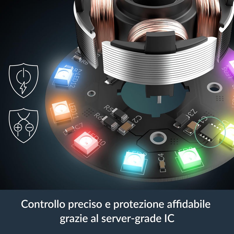 [AUSTRALIA] - ARCTIC P12 Pro A-RGB - Powerful Premium Fan, 120 mm PWM Fan with Y-Cable Splitter, 600-3000 RPM, 0 RPM <5% PWM, 5V Digital RGB, Fluid Dynamic Bearing, 4-Pin - Black 