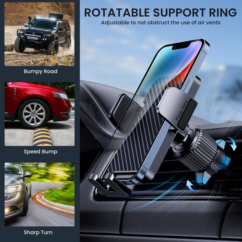 Phone Mount for Car Phone Holder Cell Phone Holder Hands Free Phone Stand for Car Vent Phone Mount Fit iPhone Android Smartphone Universal Air Vent Phone Mount-A