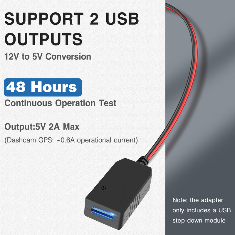 Dashcam Power Adapter,(10P TypeC) Compatible with Select Chrysler,Dodge Ram | Auto Rearview Mirror to Dash Cam Power Adapter,Built-in USB to Mirror Camera GPS Charger Adapter Cable
