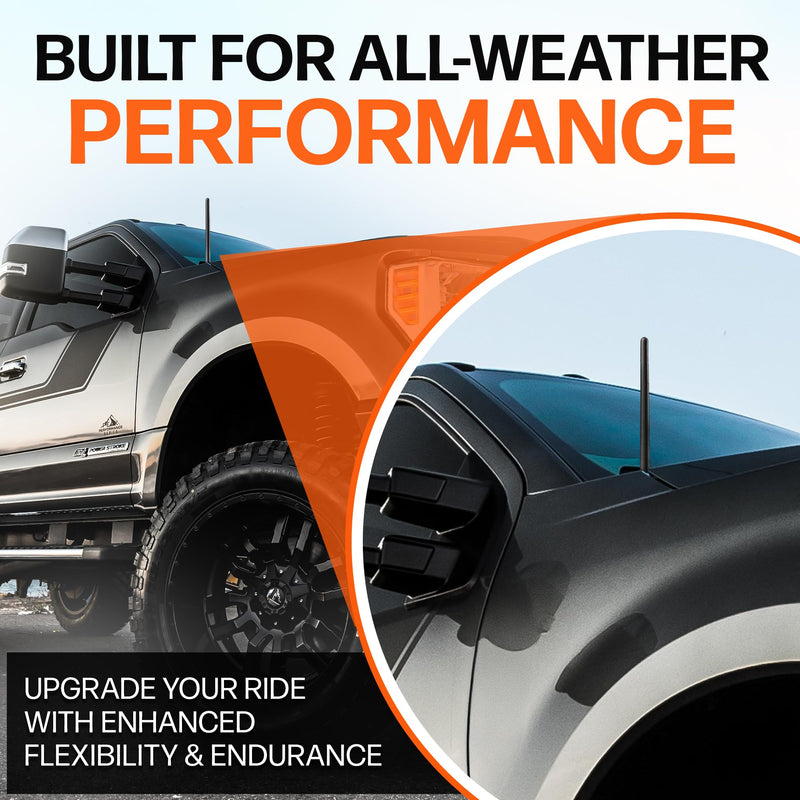 [AUSTRALIA] - AntennaMastsRus Short Antenna Replacement for Ford F-350 | F450 (2017-2026) USA Stainless Steel Threading, Car Wash Proof, Enhanced Reception 6 3/4 Inch Rubber Truck Antenna with Internal Copper Coil 