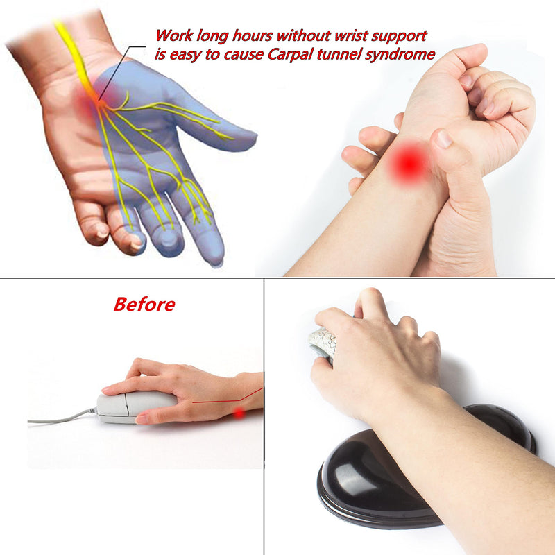 BRILA Ergonomic Silicone Mouse Wrist Rest, Cooling Silica Gel Mouse Wrist Support Pad for Office Work and Laptop Computer Gaming