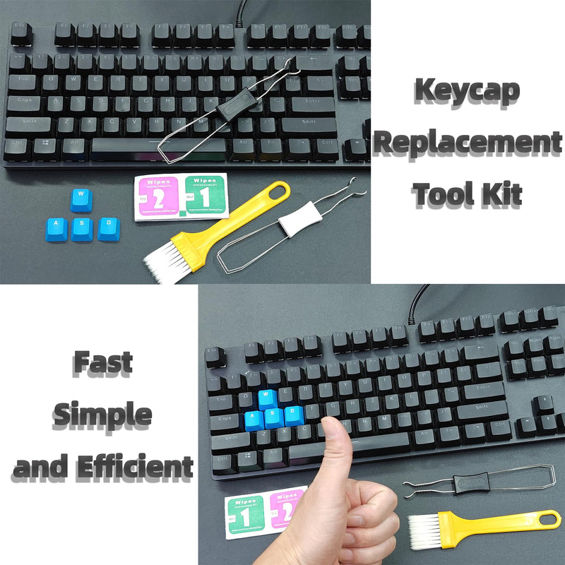 Keycap Puller Switch Pluller with Keyboard Cleaning Brush for Mechanical Keyboard, Stainless Steel Key Removal Tool