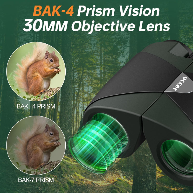 15x30 Compact Binoculars for Adults and Kids - Occer Large View High Powered Binoculars for Bird Watching - Lightweight Easy Focus Binoculars with Low Light Vision for Outdoor Hunting Travel 15x30