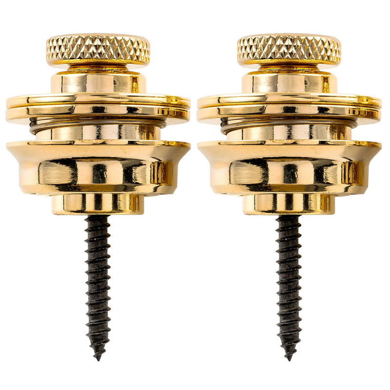 [AUSTRALIA] - Musiclily Pro Heavy Duty Guitar Strap Locks Security Straplocks System for Fender Strat/Tele Electric Acoustic Guitar or Bass, Gold (Set of 2) 