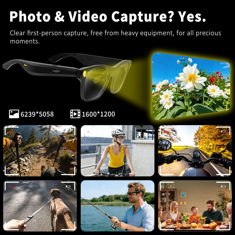 AI Smart Glasses, 2026 Cutting-Edge AI HD Camera Glasses | AI Voice Assistant, Object Recognition,100+ Languages Real-time Translation, Support Video Photo Music Calling, Wearable Tech
