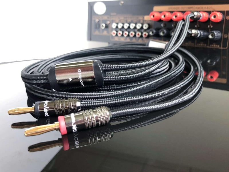 10Feet Speaker Cable with Banana Plugs,14 Gauge Oxygen-Free-Copper (OFC) Speaker Wire（10FT/One Cable） 10FT/3M, One Cable