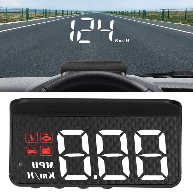 Car Head Up Display, HUD Display Windshield Projector Multi‑Function Gauge Warning Alarm Fatigue Driving Reminder