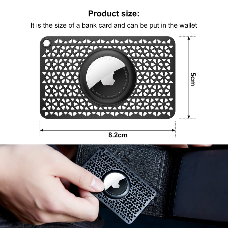 CITYWAY [Ultra Thin] 2 Pack Card Case for Airtag, Airtag Holder, 0.1 inch Thickness, Airtag Wallet Case Slim Thin Card Case for Purse, Handbag, Backpack Wallet, Clutch (Black)