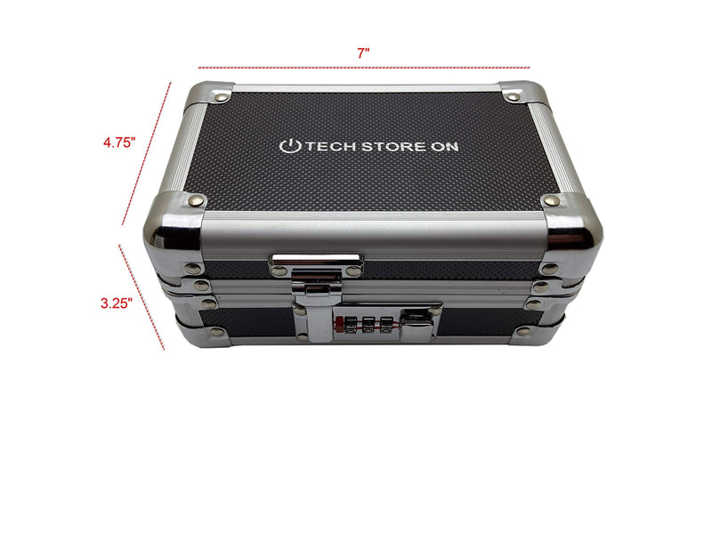 Flash USB Thumb Drive Case Memory Card Electronic Accessories Storage Organizer Bag Secure Combination Lock Antistatic Shockproof Foam (Aluminum, 12 USB Slots)