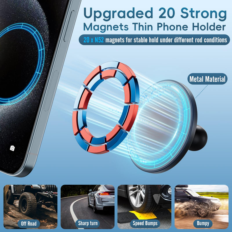 Vent Magnetic Phone Mount for 2015-2020 Ford F150 & 2017-2021 Super Duty | 2018-2021 Expedition | 20 Magnets |Non-Block Air Vent | 360° Rotation | Full Metal Material |All Smartphones | Easy Install