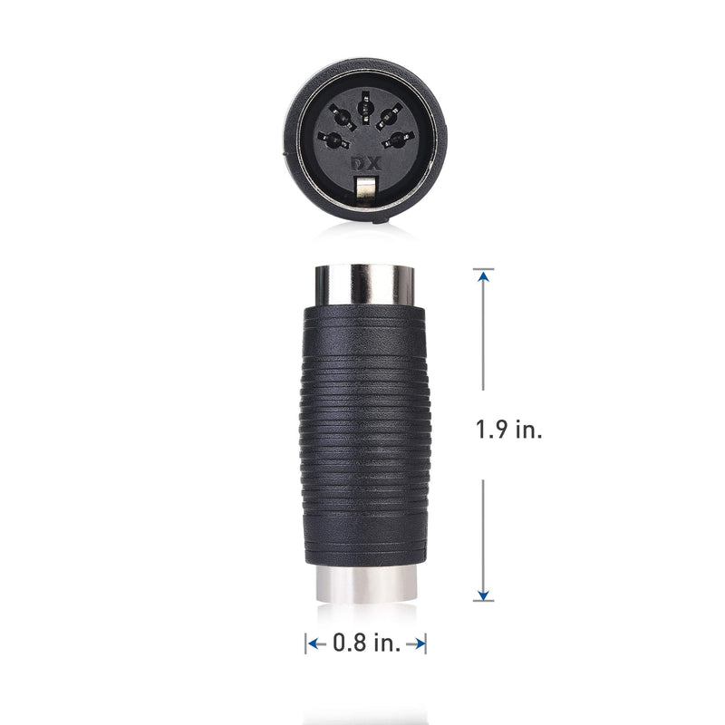 Cable Matters 2-Pack 5 Pin DIN MIDI Coupler Gender Changer (MIDI Extender Adapter)