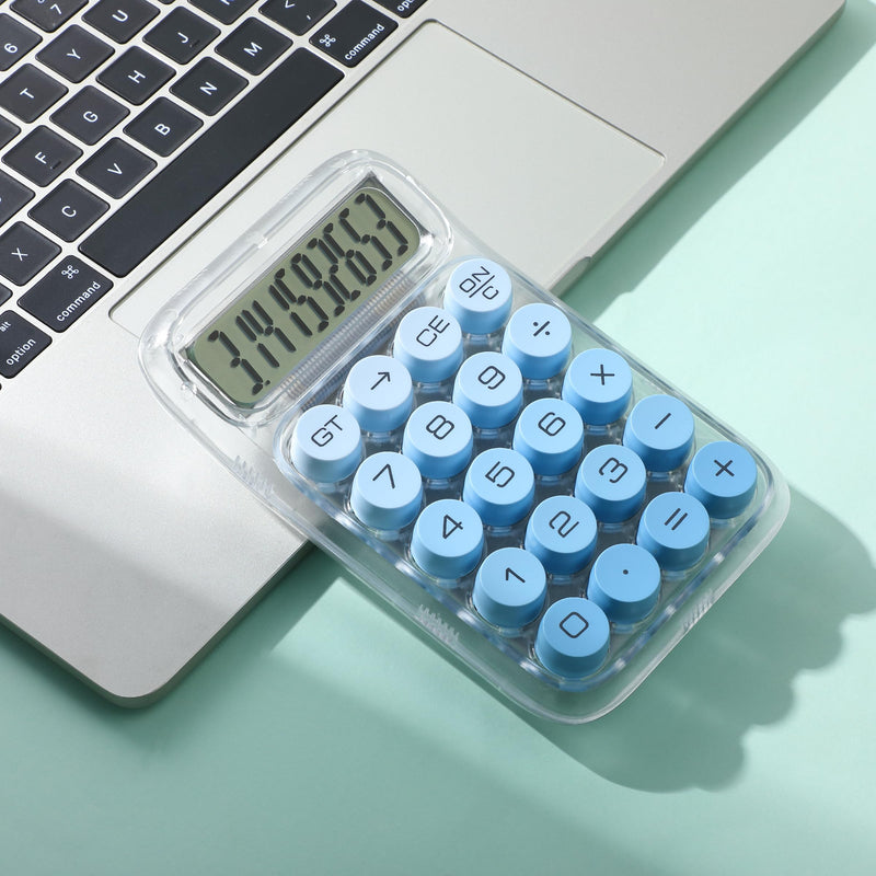 [AUSTRALIA] - Mr. Pen- Mechanical Switch Calculator, 10 Digits, Blue Calculator, Transparent Body, Large LCD Display, Big Buttons Mechanical Calculator Desktop Calculator, Cute Calculator, Aesthetic Calculator 