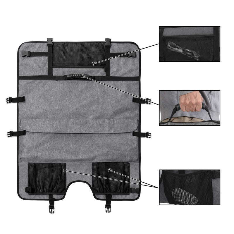 CURMIO Computer Monitor Carrying Case for 24 Inch Monitor, Computer Screen Dust Cover with Rubber Handle and Pockets, Gray (Patented Design)